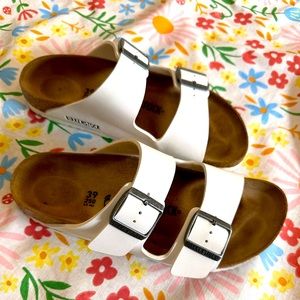 White Birko-Flor Sandals (Birkenstock)